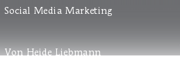 Social Media Marketing



Von Heide Liebmann